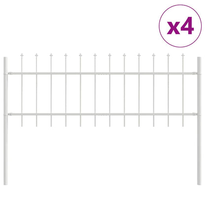 Garden Fence 4 pcs White 6.8 x 0.6 m Powder-coated Steel