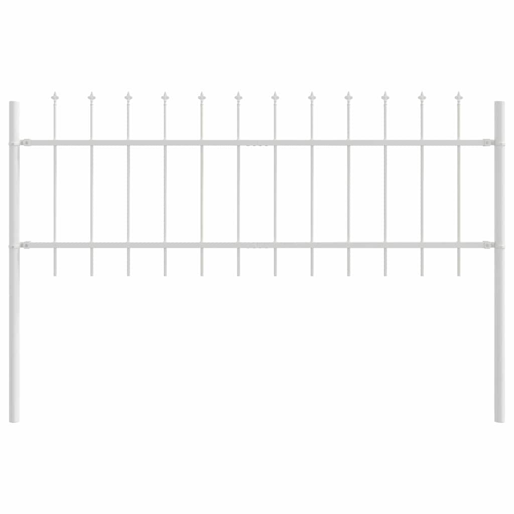 Garden Fence 4 pcs White 6.8 x 0.6 m Powder-coated Steel