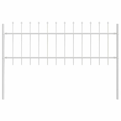 Garden Fence 4 pcs White 6.8 x 0.6 m Powder-coated Steel