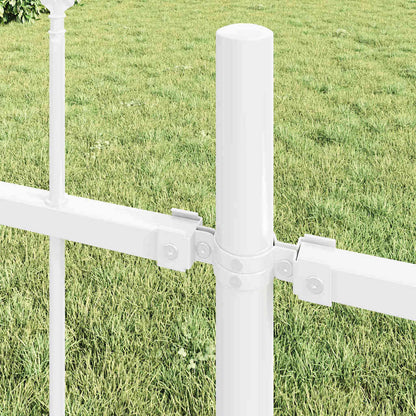 Garden Fence 4 pcs White 6.8 x 1.2 m Powder-coated Steel