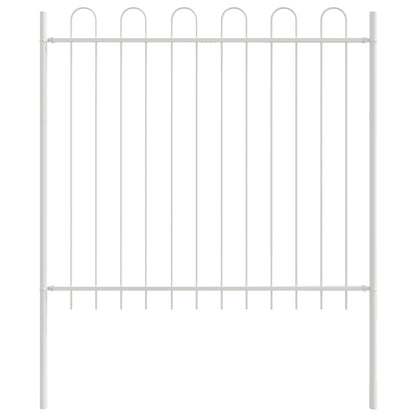 Garden Fence 4 pcs White 6.8 x 1 m Powder-coated Steel