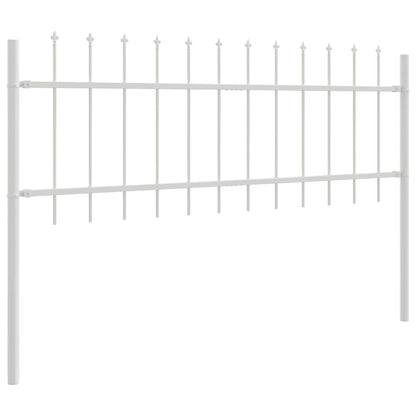Garden Fence 5 pcs White 8.5 x 0.6 m Powder-coated Steel