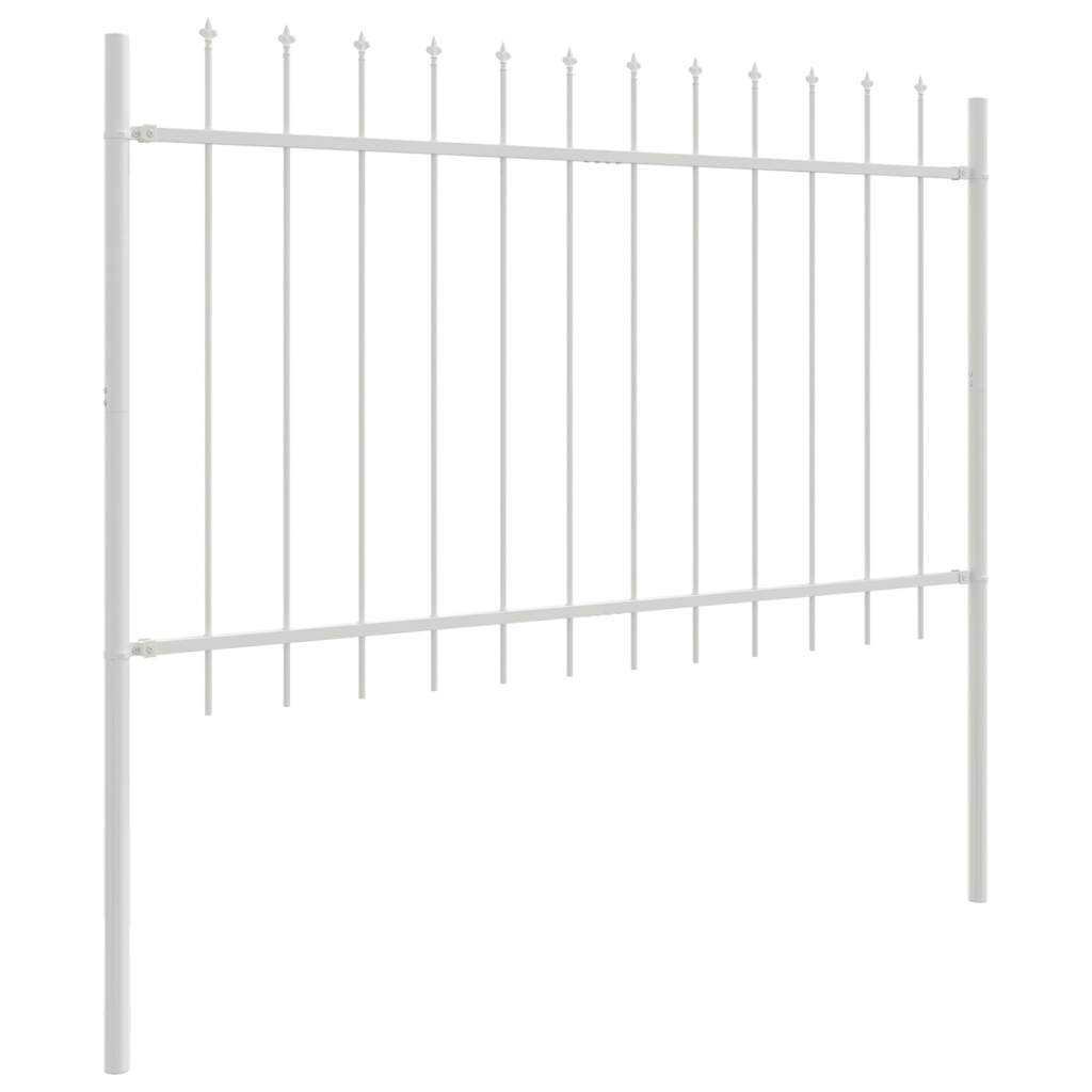 Garden Fence 5 pcs White 8.5 x 1.2 m Powder-coated Steel