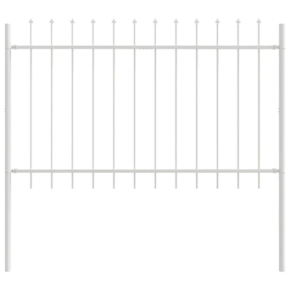 Garden Fence 5 pcs White 8.5 x 1.2 m Powder-coated Steel