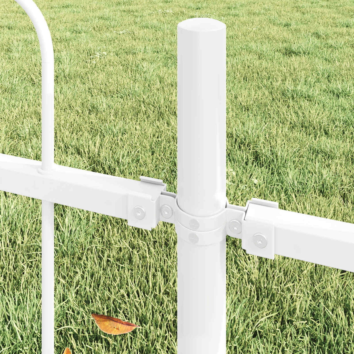 Garden Fence BOXTEL 5 pcs 8.5 x 0.6 m Powder-coated Steel White