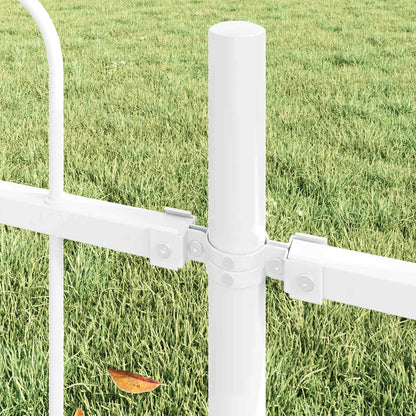 Garden Fence BOXTEL 5 pcs 8.5 x 0.6 m Powder-coated Steel White