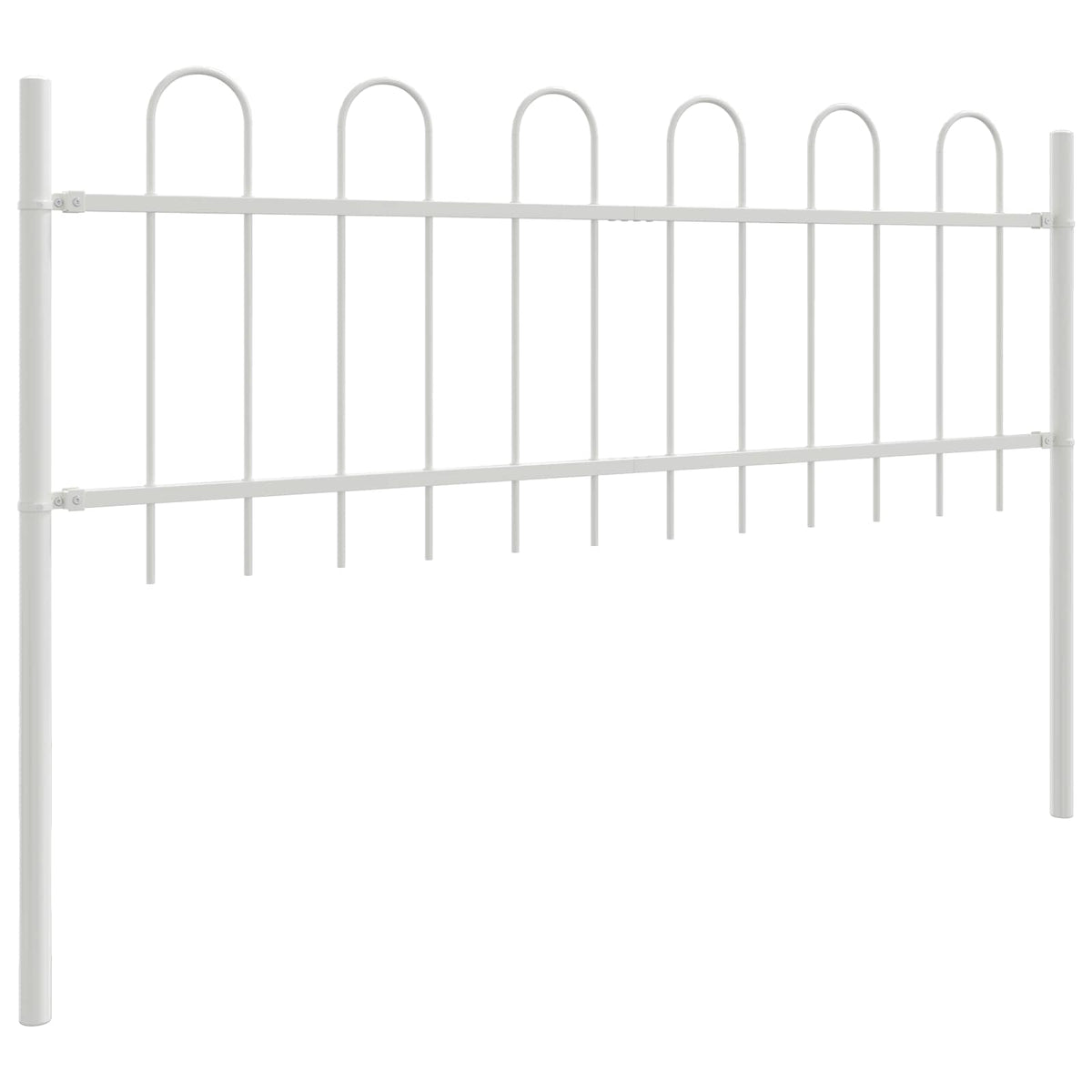 Garden Fence BOXTEL 5 pcs 8.5 x 0.6 m Powder-coated Steel White