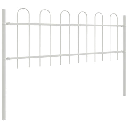 Garden Fence BOXTEL 5 pcs 8.5 x 0.6 m Powder-coated Steel White