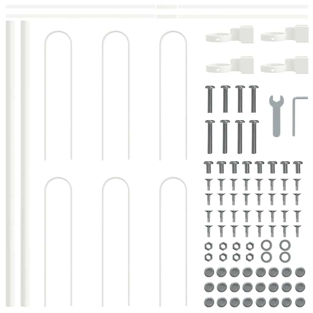Garden Fence BOXTEL 5 pcs 8.5 x 0.6 m Powder-coated Steel White