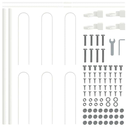 Garden Fence BOXTEL 5 pcs 8.5 x 0.6 m Powder-coated Steel White