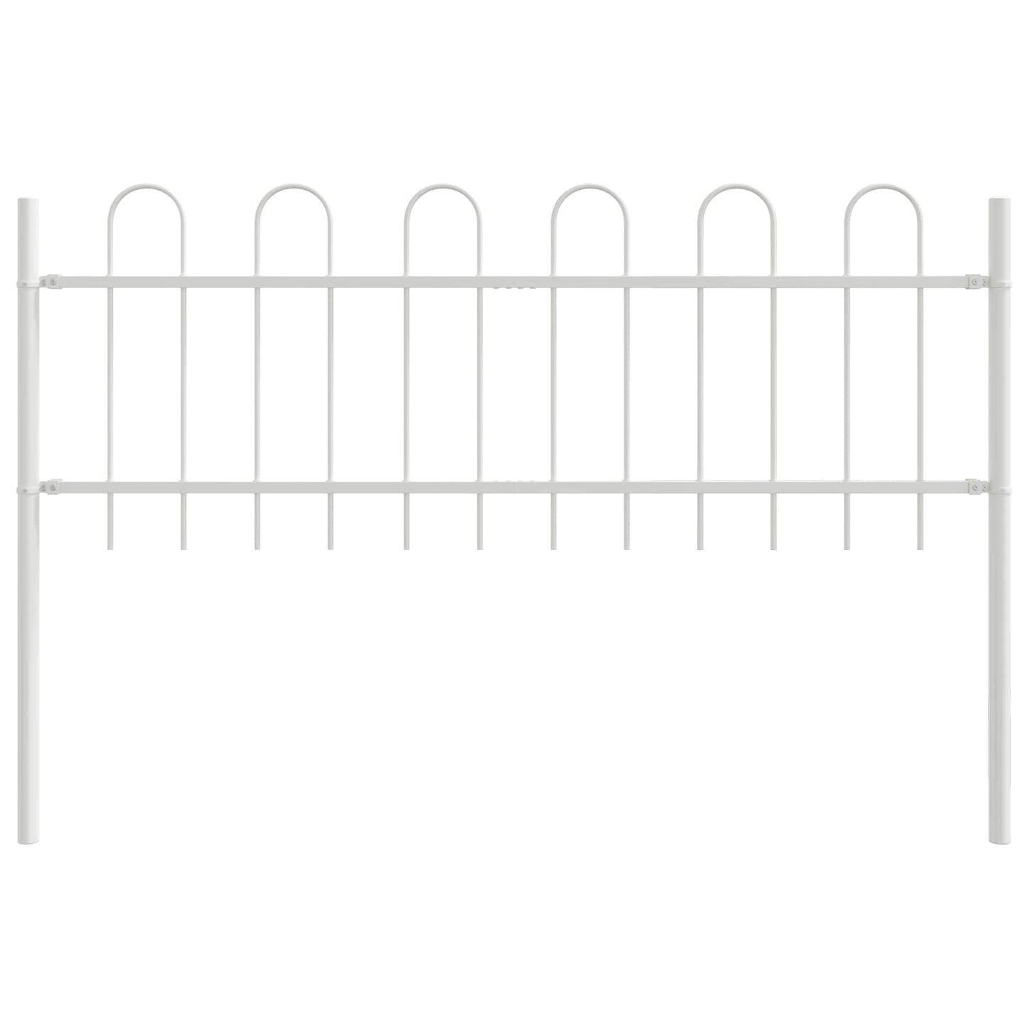 Garden Fence 5 pcs White 8.5 x 0.6 m Powder-coated Steel