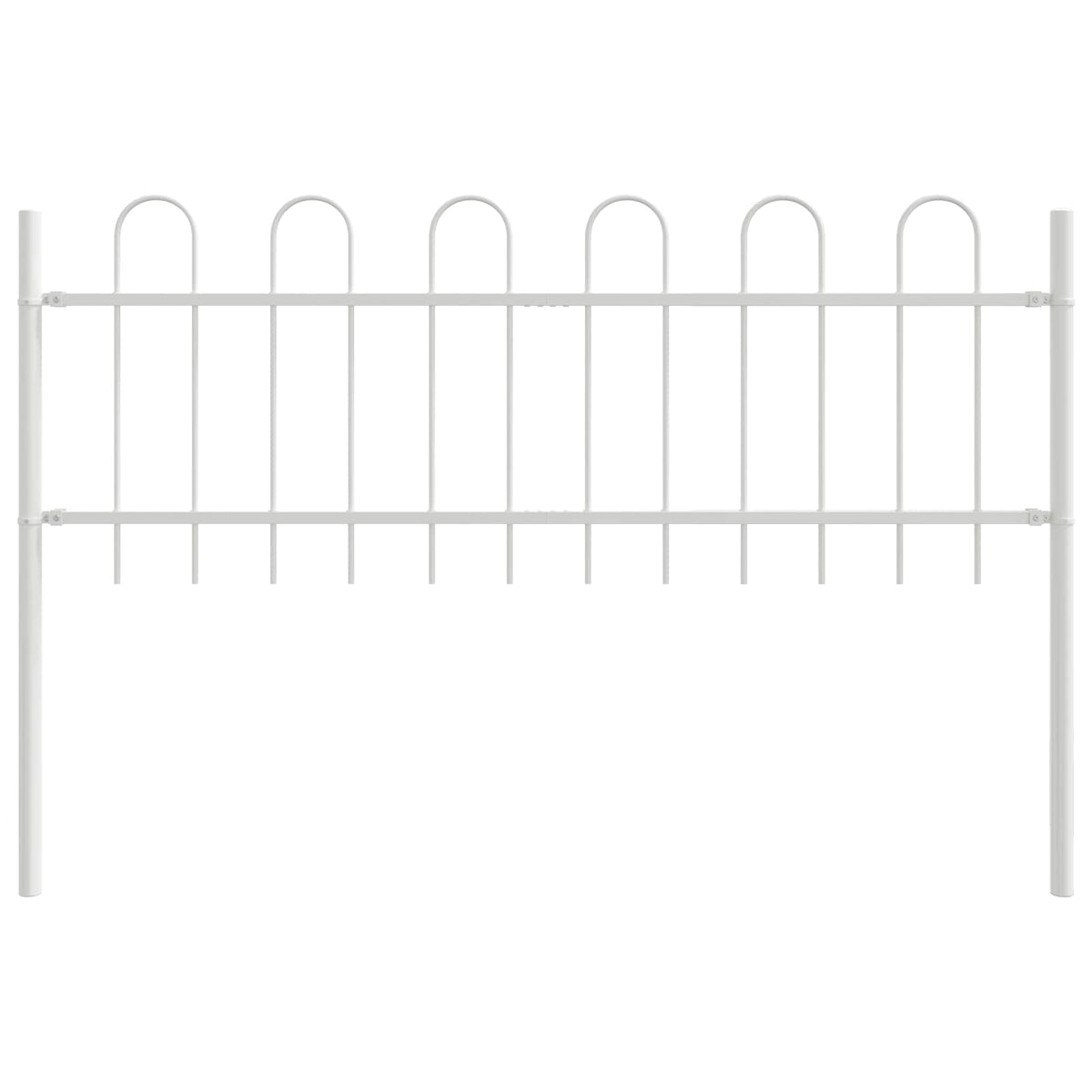 Garden Fence BOXTEL 5 pcs 8.5 x 0.6 m Powder-coated Steel White