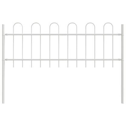 Garden Fence BOXTEL 5 pcs 8.5 x 0.6 m Powder-coated Steel White