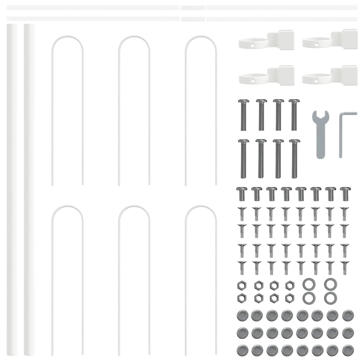 Garden Fence 5 pcs White 8.5 x 0.6 m Powder-coated Steel