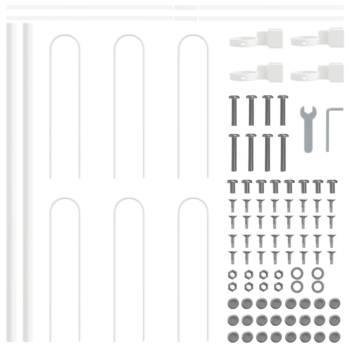 Garden Fence BOXTEL 5 pcs 8.5 x 0.6 m Powder-coated Steel White
