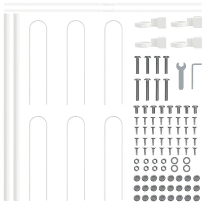 Garden Fence BOXTEL 5 pcs 8.5 x 0.6 m Powder-coated Steel White