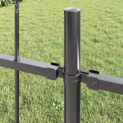 Garden Fence 6 pcs Grey 10.2 x 1 m Powder-coated Steel