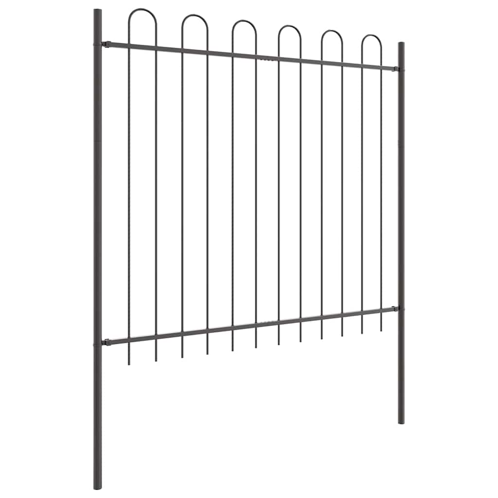 Garden Fence 6 pcs Grey 10.2 x 1.5 m Powder-coated Steel