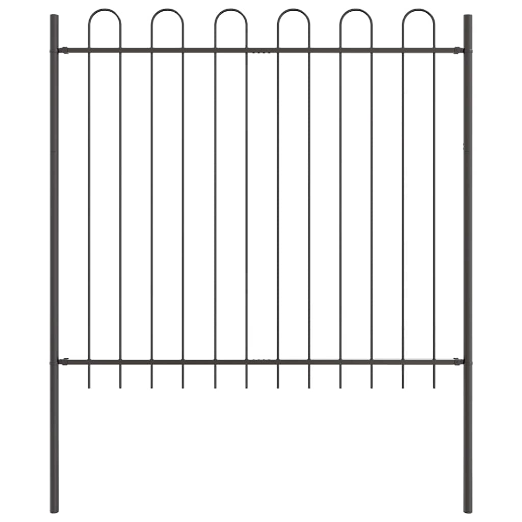Garden Fence 6 pcs Grey 10.2 x 1.5 m Powder-coated Steel