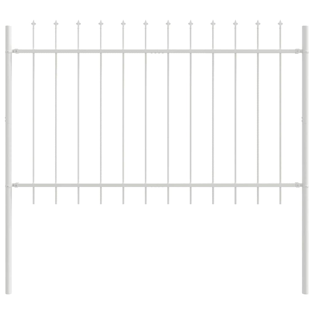 Garden Fence 6 pcs White 10.2 x 1.2 m Powder-coated Steel
