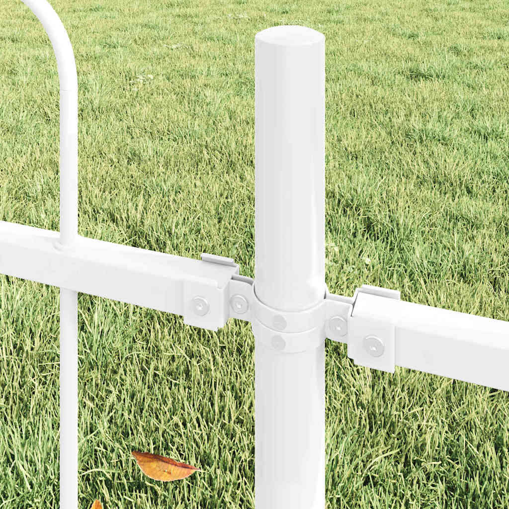 Garden Fence 6 pcs White 10.2 x 1 m Powder-coated Steel