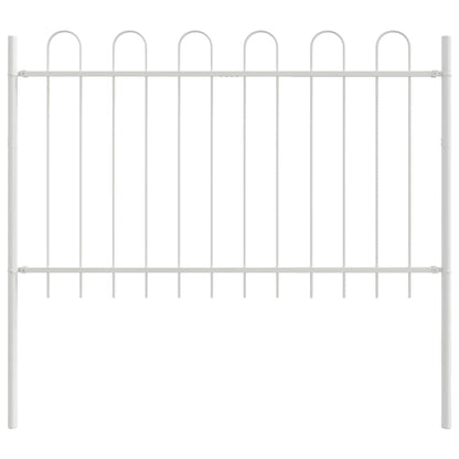 Garden Fence 6 pcs White 10.2 x 1 m Powder-coated Steel