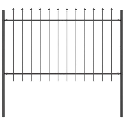 Garden Fence 7 pcs Grey 11.9 x 0.8 m Powder-coated Steel