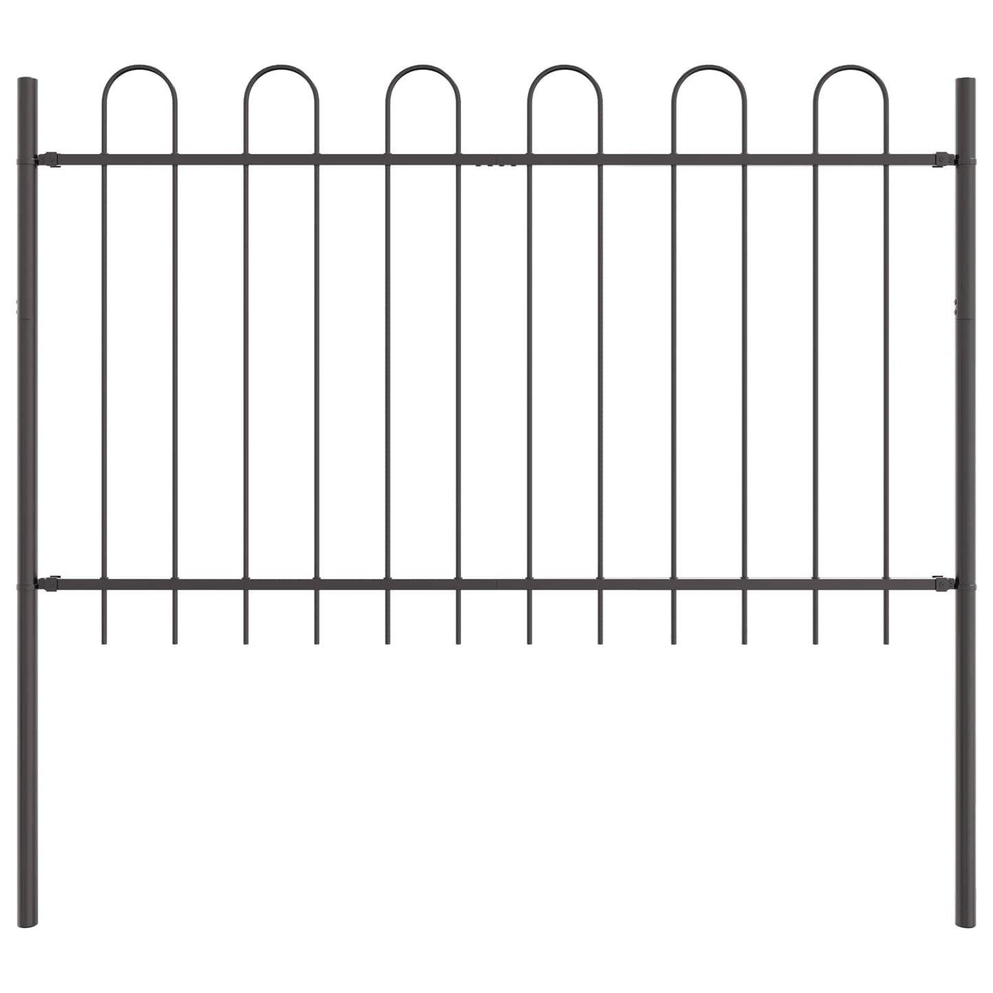Garden Fence BOXTEL 7 pcs 11.9 x 0.8 m Powder-coated Steel Grey