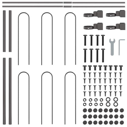 Garden Fence BOXTEL 7 pcs 11.9 x 0.8 m Powder-coated Steel Grey