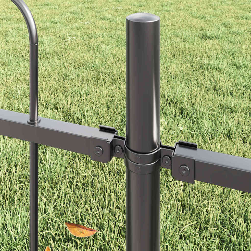 Garden Fence BOXTEL 7 pcs 11.9 x 1 m Powder-coated Steel Grey