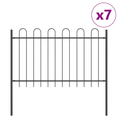 Garden Fence BOXTEL 7 pcs 11.9 x 1 m Powder-coated Steel Grey