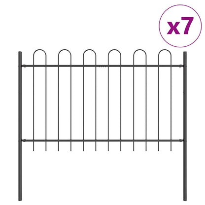 Garden Fence 7 pcs Grey 11.9 x 1.2 m Powder-coated Steel