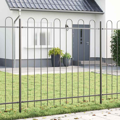 Garden Fence 7 pcs Grey 11.9 x 1.5 m Powder-coated Steel