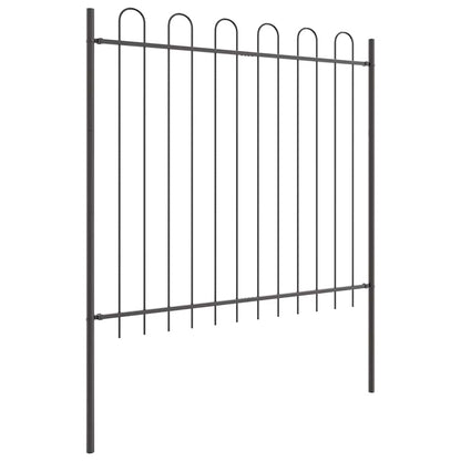 Garden Fence 7 pcs Grey 11.9 x 1.5 m Powder-coated Steel
