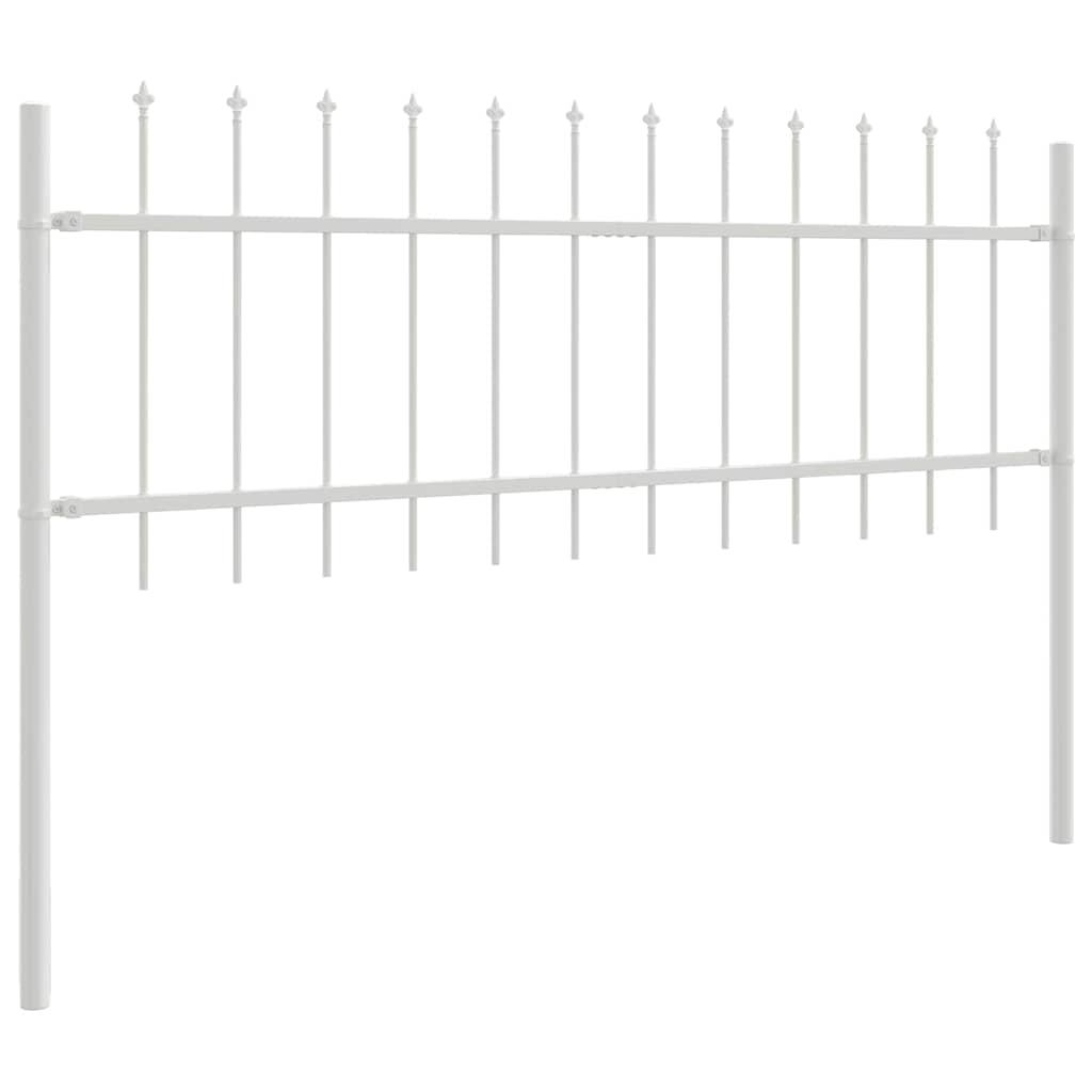 Garden Fence 7 pcs White 11.9 x 0.6 m Powder-coated Steel