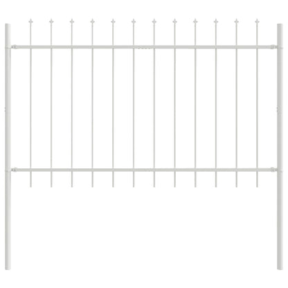 Garden Fence 7 pcs White 11.9 x 1.2 m Powder-coated Steel