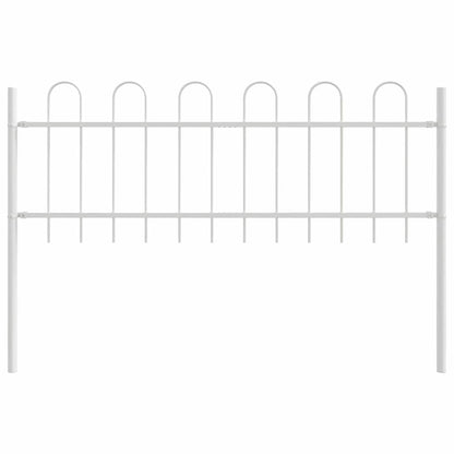 Garden Fence 7 pcs White 11.9 x 0.6 m Powder-coated Steel