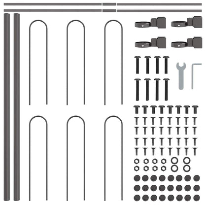 Garden Fence 8 pcs Grey 13.6 x 0.6 m Powder-coated Steel