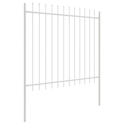 Garden Fence 8 pcs White 13.6 x 1.5 m Powder-coated Steel
