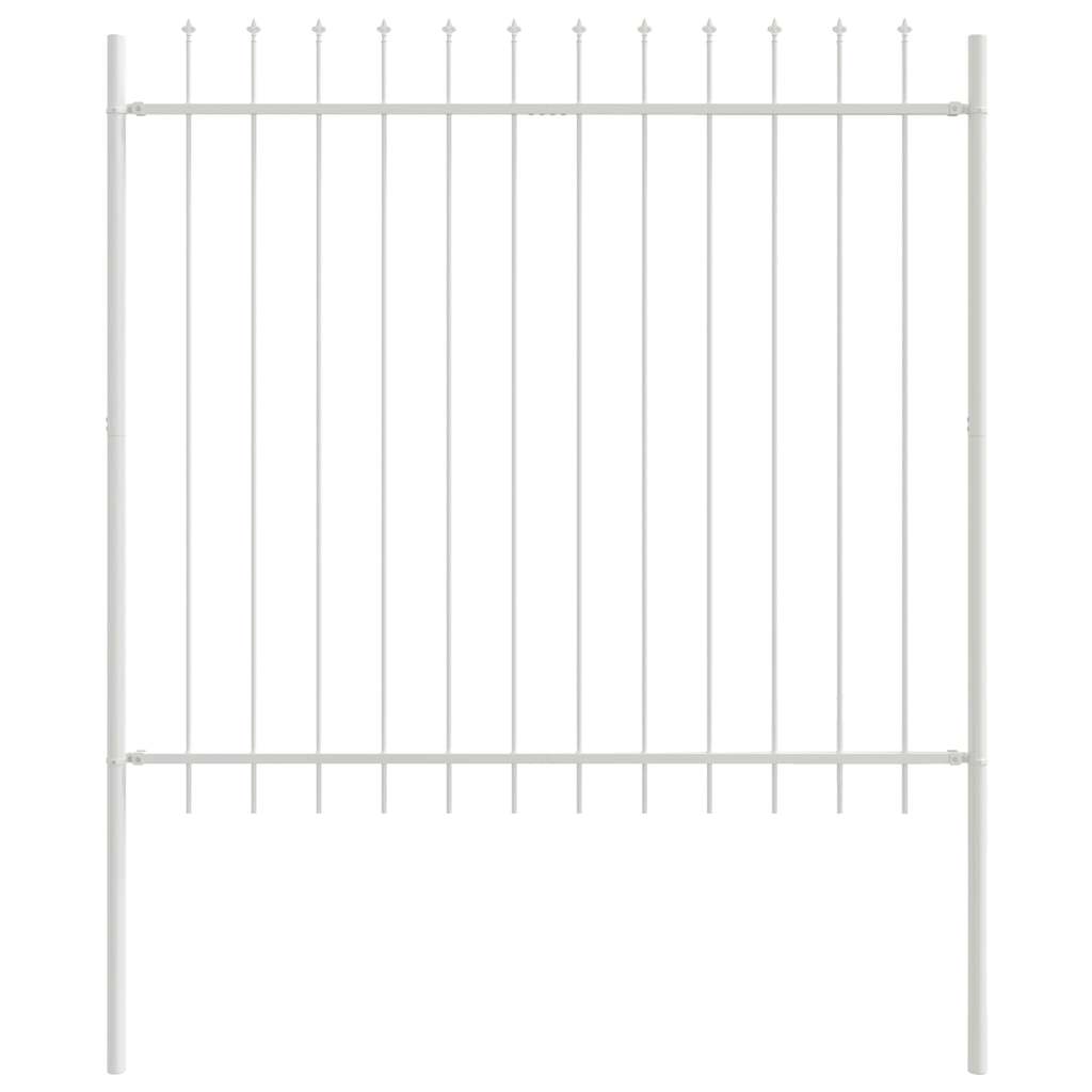 Garden Fence 8 pcs White 13.6 x 1.5 m Powder-coated Steel