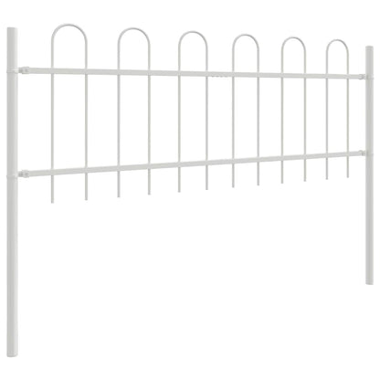 Garden Fence 8 pcs White 13.6 x 0.6 m Powder-coated Steel