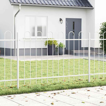 Garden Fence 8 pcs White 13.6 x 0.8 m Powder-coated Steel