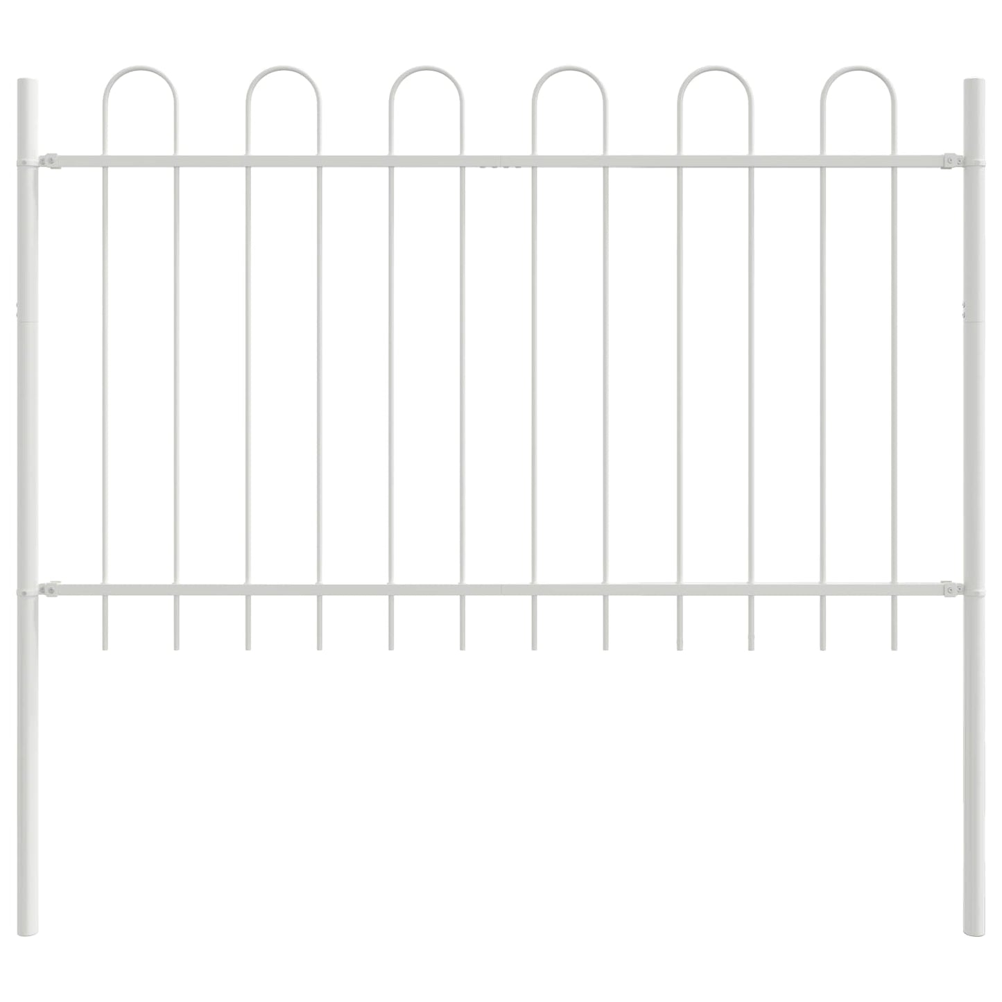 Garden Fence 8 pcs White 13.6 x 0.8 m Powder-coated Steel