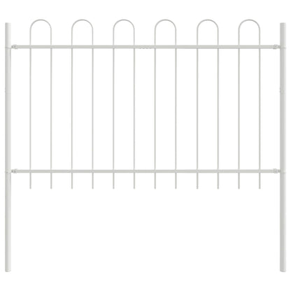 Garden Fence 8 pcs White 13.6 x 0.8 m Powder-coated Steel