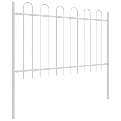 Garden Fence 8 pcs White 13.6 x 0.8 m Powder-coated Steel
