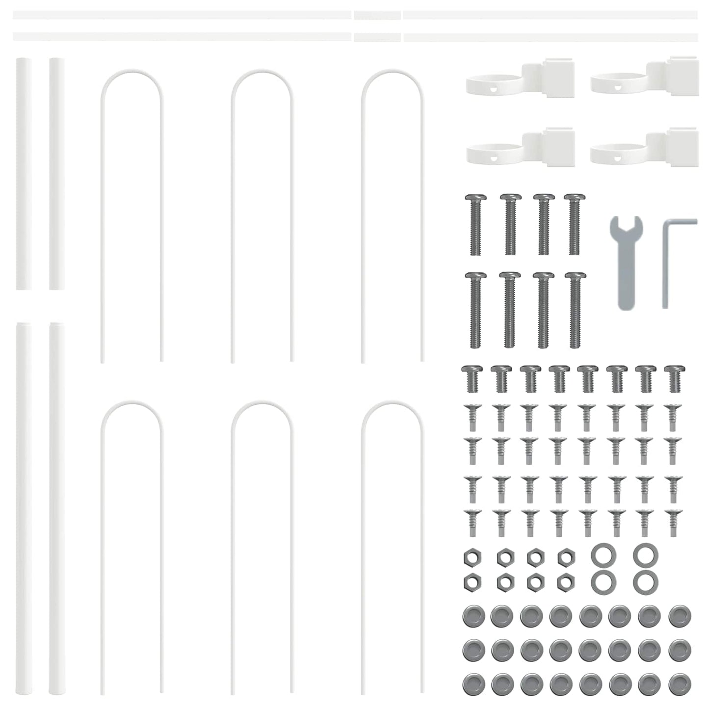 Garden Fence 8 pcs White 13.6 x 0.8 m Powder-coated Steel