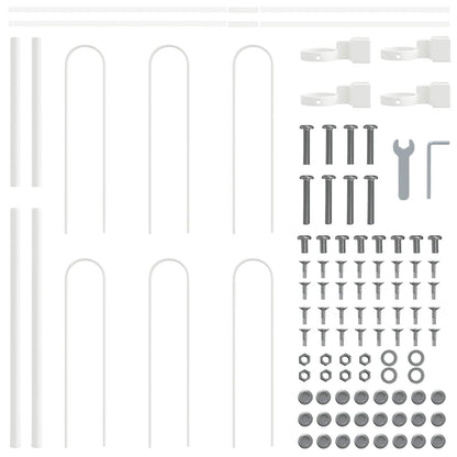 Garden Fence 8 pcs White 13.6 x 0.8 m Powder-coated Steel
