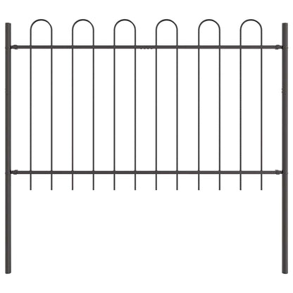 Garden Fence 9 pcs Grey 15.3 x 0.8 m Powder-coated Steel