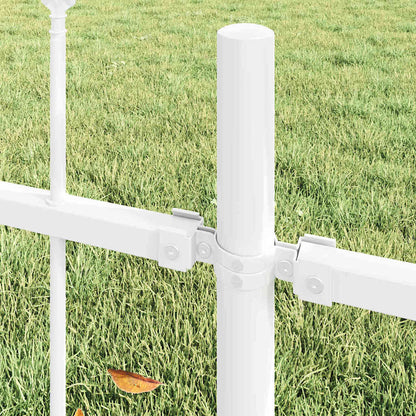 Garden Fence 9 pcs White 15.3 x 0.6 m Powder-coated Steel