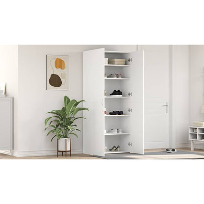 Shoe Cabinet with Door White 80 x 35.5 x 180 cm Engineered wood
